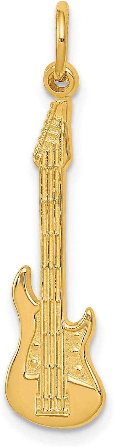 Buy 14k Yellow Gold Stratocaster Style Electric Guitar Charm 30 mm x 8 ...