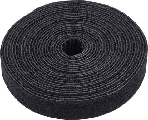 Meister Velcro tape roll, 5 metres long, 20 mm wide, black, resealable ...