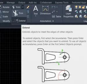 Image result for Extend Command AutoCAD