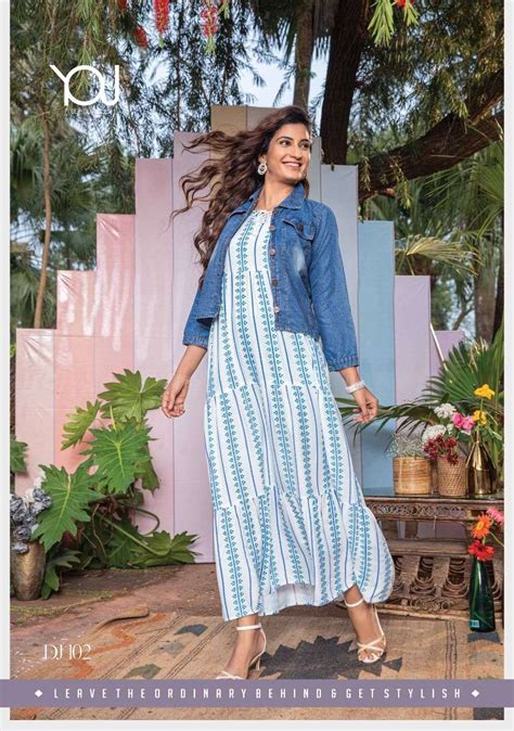 Wanna Denim jacket catalog Fancy Kurti With Denim Jacket