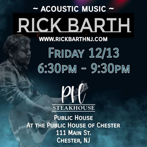 Rick Barth at PH Steakhouse, PH Steakhouse, Chester, 13 December 2024 ...