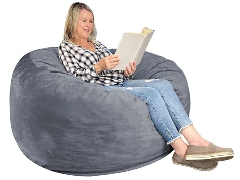 Buy WhatsBedding 4 ft Large Bean Bag Chair: 4' Memory Foam Bean Bag ...