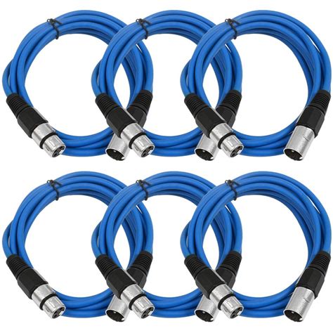 SEISMIC AUDIO - SAXLX-10-6 Pack of 10' Blue XLR Male to XLR Female ...