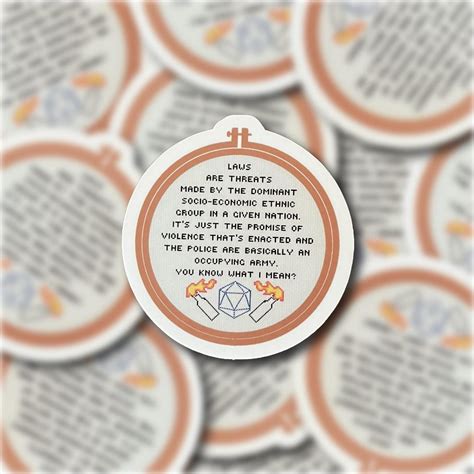 Laws Are Threats, You Know What I Mean? Sticker - Etsy
