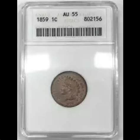 1859 Indian Head Cent ANACS AU-55 - Old Pueblo Coin