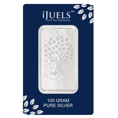 100 Grams 999 Silver BIS Hallmarked 100 Grams Kalpataru Tree Silver Ba