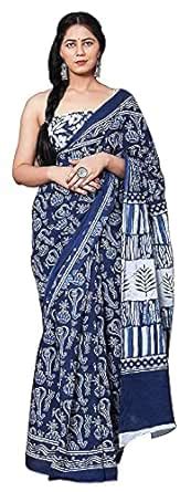 Buy Shivanya Handicrafts Printed Mulmul Cotton Saree for Women Attach ...