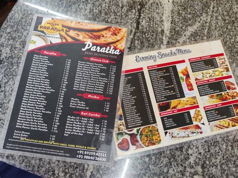Menu at House of Paratha, Chennai, 234, Nookampalayam Main Road