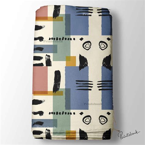 Geometrical Abstract Digital Printed Fabric For Designer Dress – Printsbank
