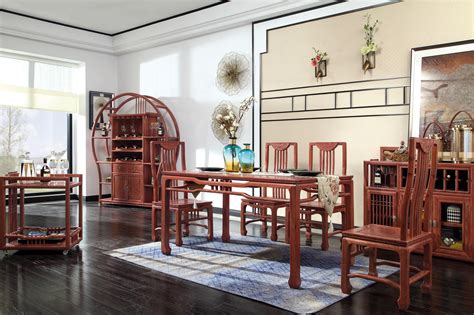 中式风别墅红酸枝红木家具装修效果图 – 设计本装修效果图