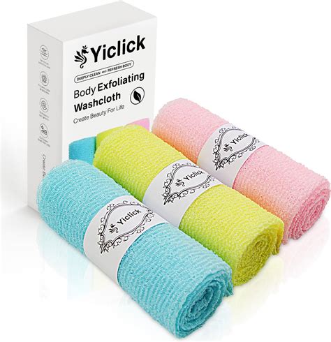 Yiclick Exfoliating Washcloth Towel [3 Pack], Japanese Exfoliating Bath ...