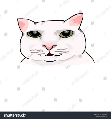 Cat Funny Drawing Cat Face Meme Stock Illustration 2221089907 ...