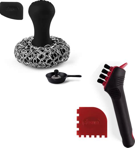Amazon.com: Cuisinel Cast Iron Cleaning Kit - Chainmail Scrubber ...