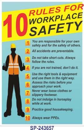 SignageShop 10 Rules for workplace safety Poster Emergency Sign Price ...