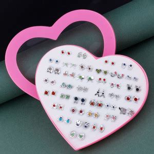 Flipkart.com - Buy DIVINE 36 pair earrings stud combo with heart shape ...