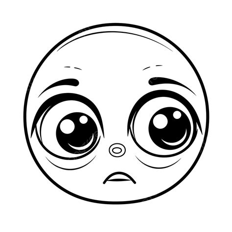 Cartoon Sad Face Coloring Pages Outline Sketch Drawing Vector, Car ...