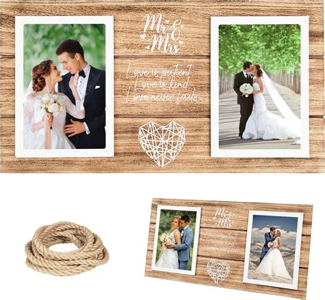 Wooden Wedding Picture Frames for Multiple Pictures, 6x4 Inches Multi ...