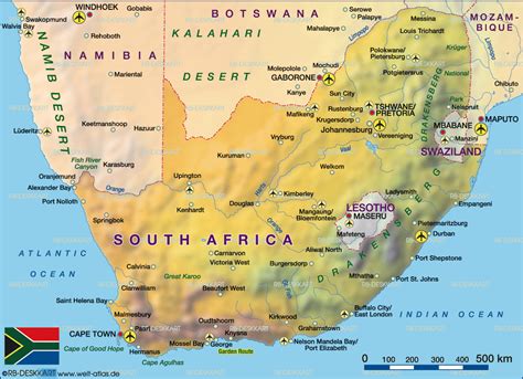 Map of South Africa regions: political and state map of South Africa