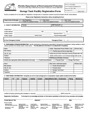 Florida Storage Tank Registration Form - Blank Fillable Template | Fill ...