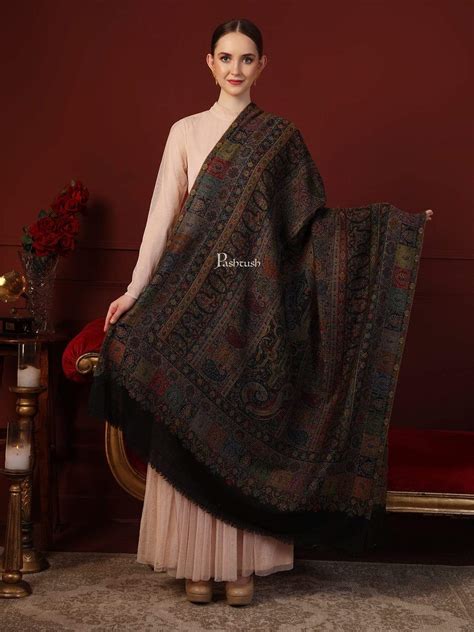 Pashtush Womens Extra Fine Ethnic Shawl, Pure Wool, Woolmark Certifica ...