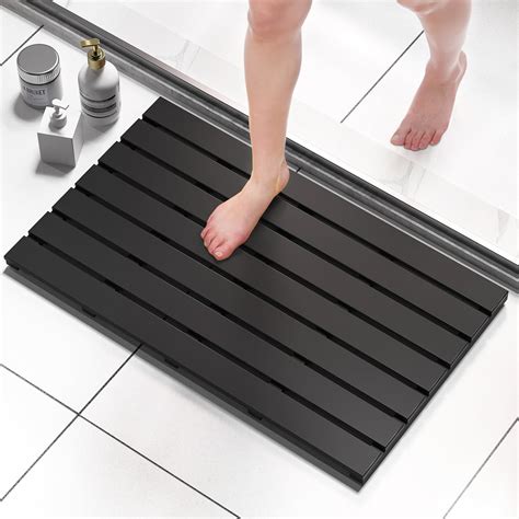 Amazon.com: Domax Wooden Bamboo Bath Shower Mat- Non-Slip Waterproof ...