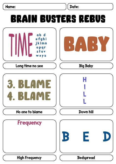 12 Rebus Puzzles Worksheet With Answers - Free PDF at worksheeto.com