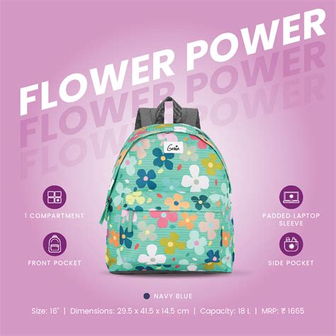 Buy Genie Flower Power 18L Green Casual Backpack Online
