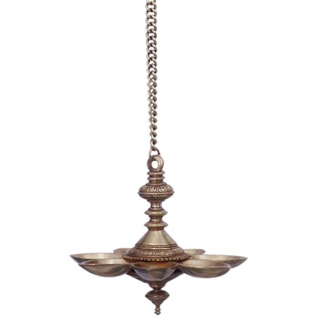 Buy Ratnatraya Indian Brass Ritual Hanging & Chakra Diya for Pooja Room ...