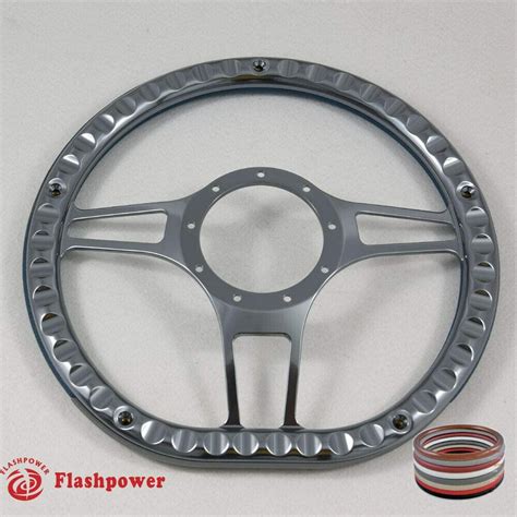 Buy 14 D type Gun Metal Billet Steering Wheel Half Wrap with Horn ...