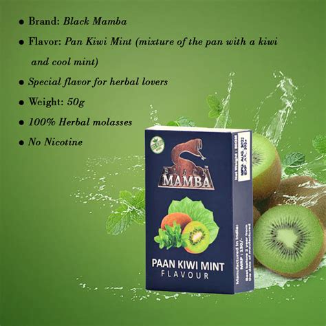 Buy Black Mamba Herbal Pan Kiwi Mint Hookah Flavor - 50g | Original ...