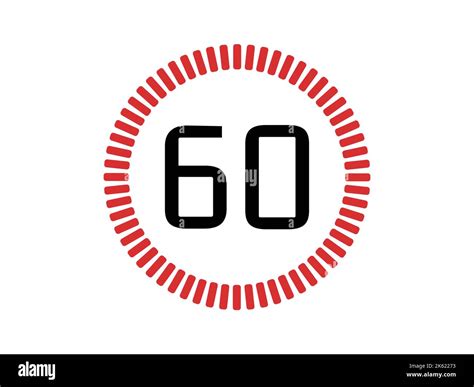 Red 60 seconds time stopwatch icon and time counter Stock Vector Image ...