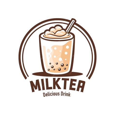 Premium Vector | Milk tea logo vector