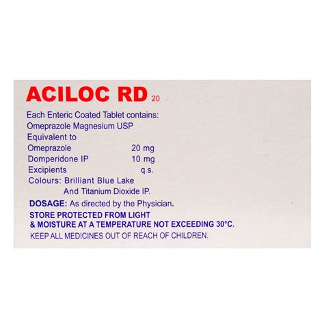 Aciloc RD 20 New Tablet 15's Price, Uses, Side Effects, Composition ...