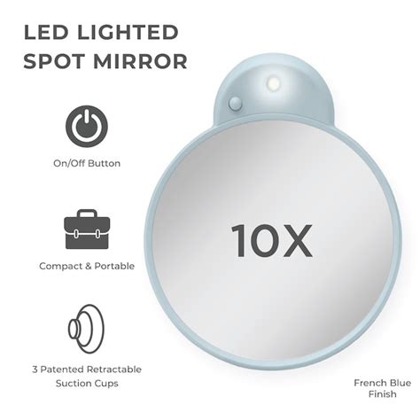 Zadro 3.5-Inch x 4.25-Inch Round LED Lighted Compact Mirror with 10X ...