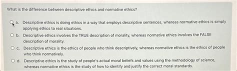 Image result for Descriptive Ethics Examples