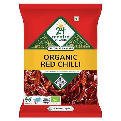 24 Mantra Organic Red Stick Chilly/Lal Mirch/Erra Mirapakaya - 100gms ...