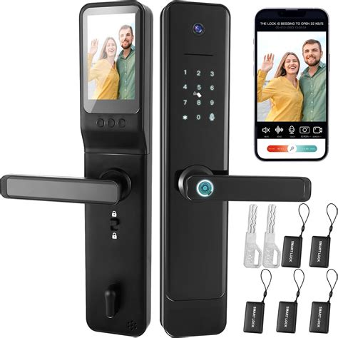 Amazon.com: Copkim 4 in 1 Smart Door Lock with Video Camera and Monitor ...