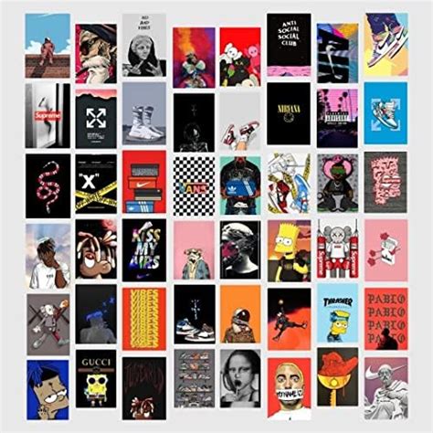 Sneaker-head HypeBeast Wall Collage Kit | 50pcs + Free Tape | 4x6in ...