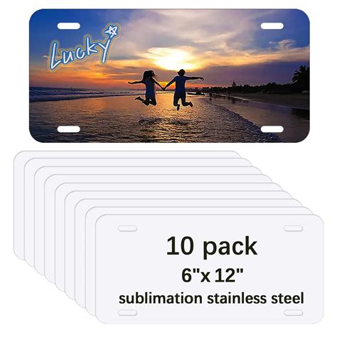 10 PCS Sublimation License Plate Blanks,Metal Aluminum Tag White ...