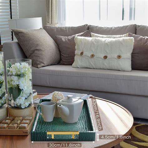 Janeriw Taca Ozdobna Z Uchwytami Do Salonu Zielona R. 43 X 30 X 4,5 Cm ...