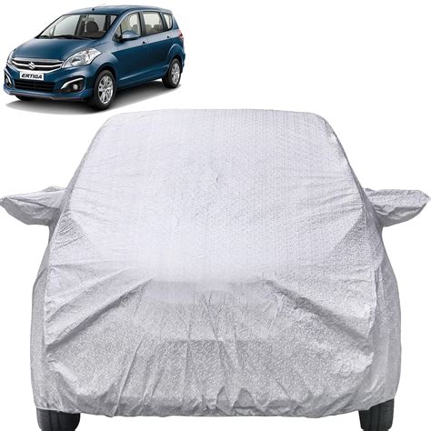 Ertiga Car Cover Waterproof . Silver, Mirror Pockets | Autofact India