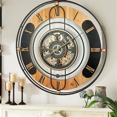 Amazon.com: ImprovingLife The Gears Clock 36'' Inch Real Moving Gear Wall Clock Switzerland Line ...