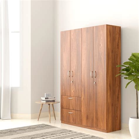 Amazon Brand - Solimo Brol Engineered Wood Wardrobe with 3 Shelves and ...