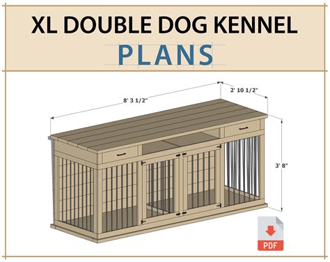 DIY Plans for XL Double Dog Kennel Extra Large Dog Crate PDF - Etsy ...