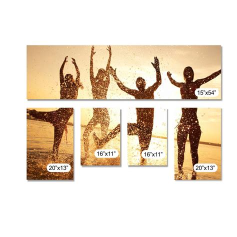 Personalised 5 Panel Canvas Split Wall Art Framed – Paper Plane Design
