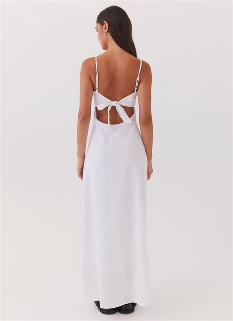 Flora Linen Maxi Dress - White – Peppermayo