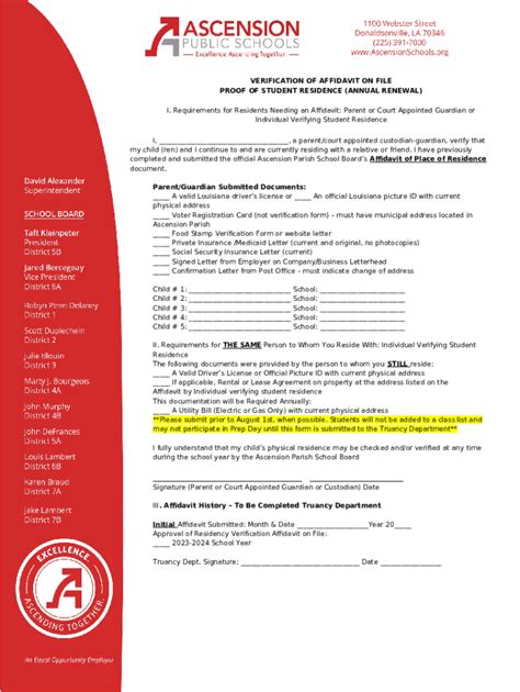 Verification of Affidavit on File Proof of Student Residence ( ... Doc ...