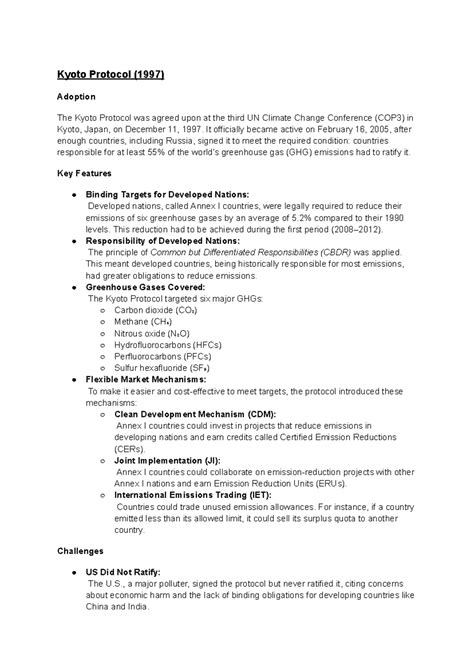 Kyoto Protocol to Paris Agreement: Key Climate Negotiations Overview ...