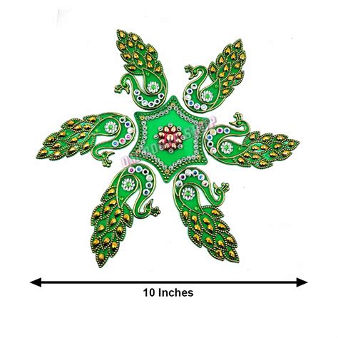 Captivating Peacock Rangoli Ready Made Acrylic Rangoli