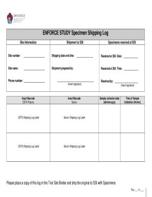 Image result for Specimen Collection Tracking Log